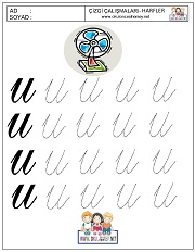 y harfi çizgi çalışması